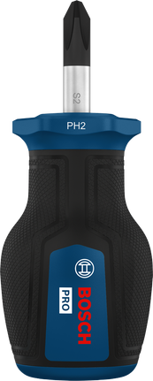 Tua vít đầu ngắn Bosch PRO PH2 x 25 mm có tay cầm tiện dụng.